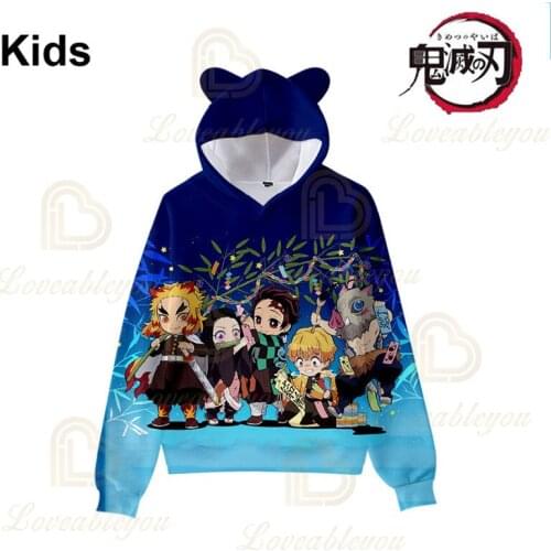 Kamado Tanjirou Nezuko Demon Slayer Japen Anime 3d Hoodie Sweatshirt Men and Women Harajuku Long Sleeve Jacket Coat Teen Clothes