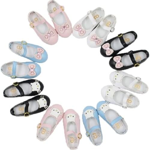Dream Fairy 1/4 Dolls shoes Cat/Bow Pattern 6cm Cute Shoes Suitable for 45cm Ball Jointed Dolls Girls SD MSD Accessories