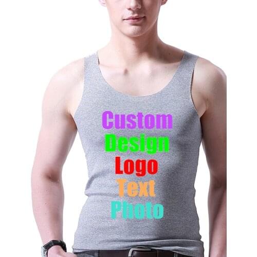 Sexy Slim High Elastic Men Tanks Top Solid Male Ice Silk Tees Rock Hip Hop Custom Logo Photo Text Printed Design Man Boy Shirts