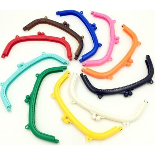 Fashion Candy Colors Coins Purse Bag Plastic Arc Frame Kiss Clasps 21x11cm Lock Handbag Handle, 10Pcs