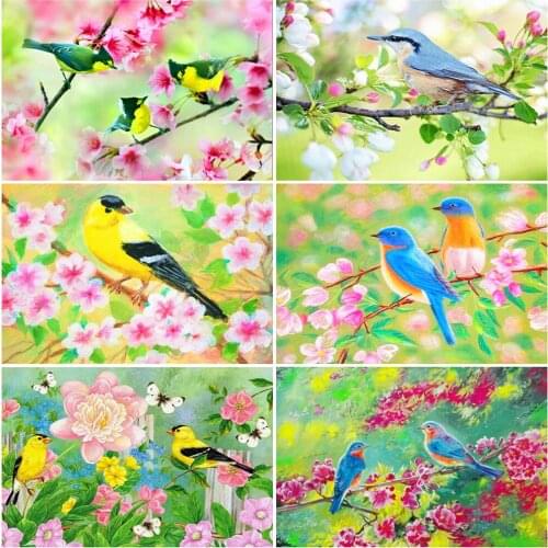 MomoArt 5D DIY Diamond Painting Animal Needlework Diamond Embroidery Bird Cross Stitch Mosaic Flower Rhinestones Home Decoration