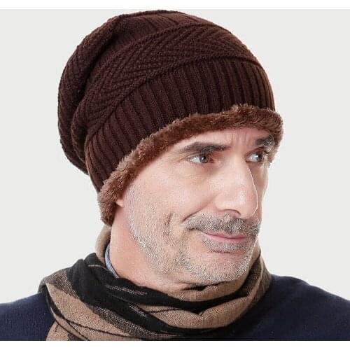 Male Korean style Winter Hat knitting cap and cashmere woolen cap outdoor winter elder men warm hat B-0654