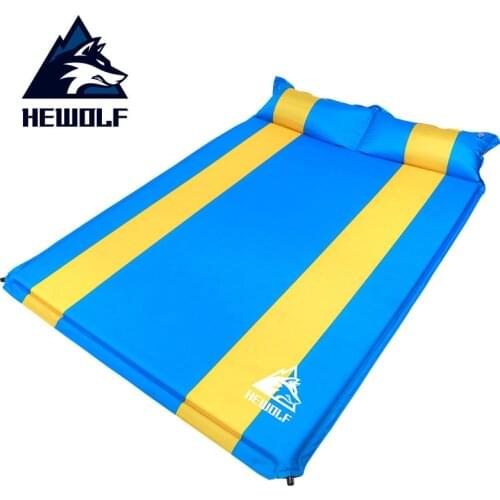 Hewolf 2-3 person 3cm thick widen automatic inflatable cushion camping tent Splicable nap mat outdoor moisture-proof mattress