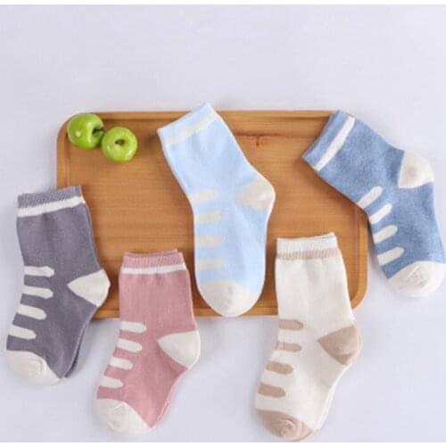 5Pairs/lot Baby Socks Baby Boys Girls Cute Cartoon Socks Spring Autumn Cotton Kids Socks Soft Non-slip Socks for Children 0-8Y
