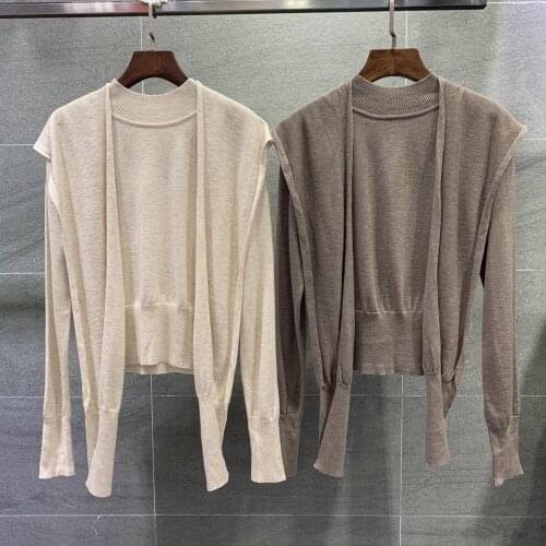 New Ladies Fashion 2021 Long Sleeve Sexy Casual Solid Color Sweatshirt Base Wool Knit Top 1007