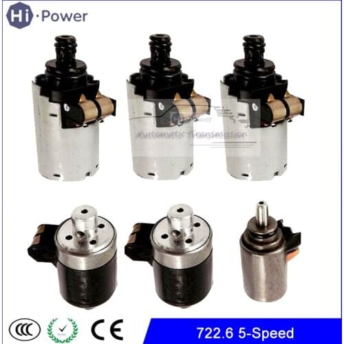 Original 722.6 Transmission Solenoids Set 6 Pcs 100% tested for Mercedes Benz 5-SPEED Automatic Transmission
