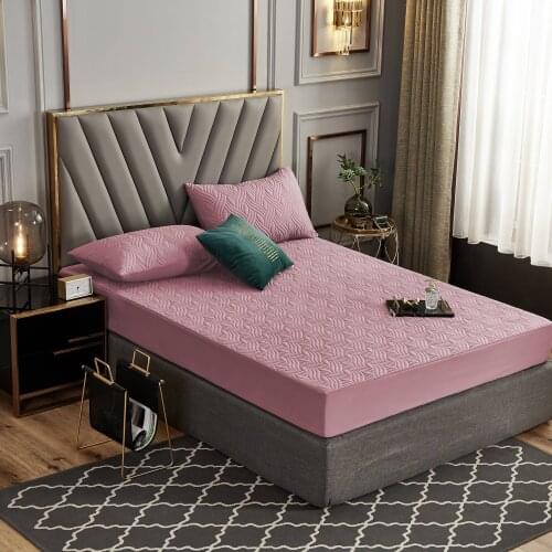 100% Polyester Single Fitted Sheet Solid Queen Size Home Quality Sheet with Elastic Band Waterproof Sheets for Adults