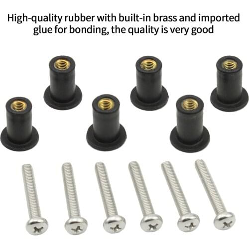 Rubber Well Nuts With Screw Blind Fastener Motorcycle Windscreen Windshield Rivet Kayak Canoe Boat Marine Dinghy Accessories