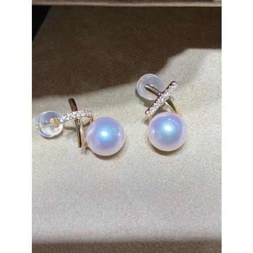 7.5-8mm Natural Freshater Pearl Stud Earrings Elegant Fashion Pearl Jewelry Gifts