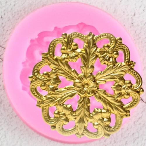 Baroque Scroll Flower Border Silicone Mold Garland Cupcake Baking Candy Chocolate Fondant Molds Wedding Cake Decorating Tools