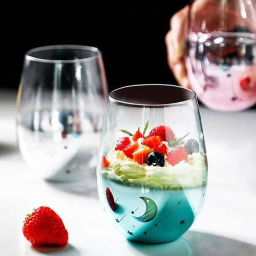 Glass Cup Starry Sky Plating Glasses 550ml Color Water Cups Household Big Belly Cup Milk Juice Coffee Smoothie Drinkware Beer
