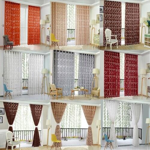 1 Pcs Vines Leaves Tulle Door Window Curtain Drape Panel Sheer Scarf Valancessheer Scarf Valances Bedroom Shade #P2