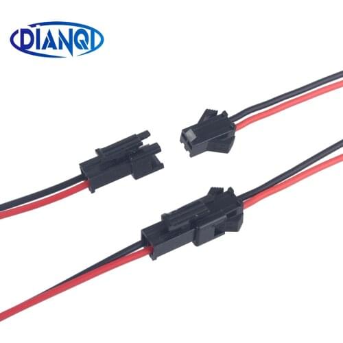 10 Pairs Free Shipping 10cm 15cm Long JST SM 2 Pins Plug Male To Female Wire LED Strip DC Power
