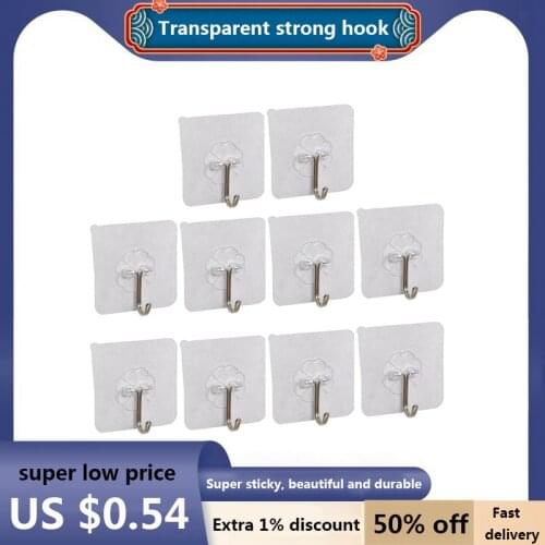 1Pcs Transparent Strong Self Adhesive Door Hooks Suction Heavy Load Rack Cup Sucker for Kitchen Bathroom Wall Hangers