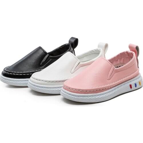 2017 the new children set foot boy girl low for a little white leather fashion leisure shoes sneakers