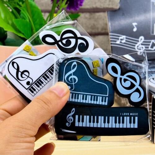 3pcs/set Musical Piano Notes Rubber Pencil Eraser School Student Stationery Correction Supplies For Kids Gifts