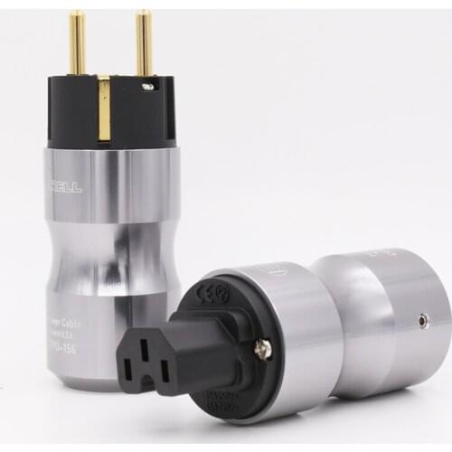 5Pairs 24K Gold Plated Europe Standard Male Mains AC Power Plug Audio HIFI European Famale Power Supply Socket