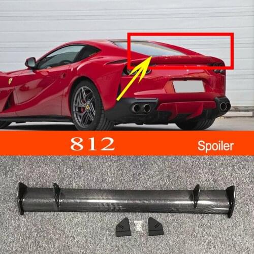 812 Real Carbon Fiber GT-style Car-styling Sporty Rear Trunk Wing Spoiler for Ferrari 812 Sedan
