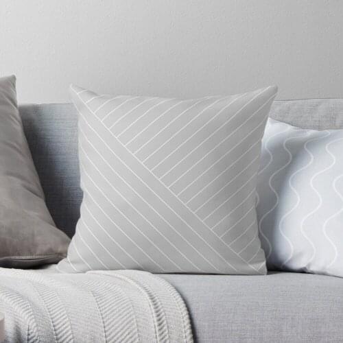 Abstract Geometric Lines Gray Throw Pillow Cushion Cover Polyester Throw Pillows Case On Sofa Home Living Room Car Seat Decor