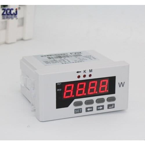 Digital 3 phase active power meter with 2 relay output Watt meter with switch output high power alarm and low power value alarm