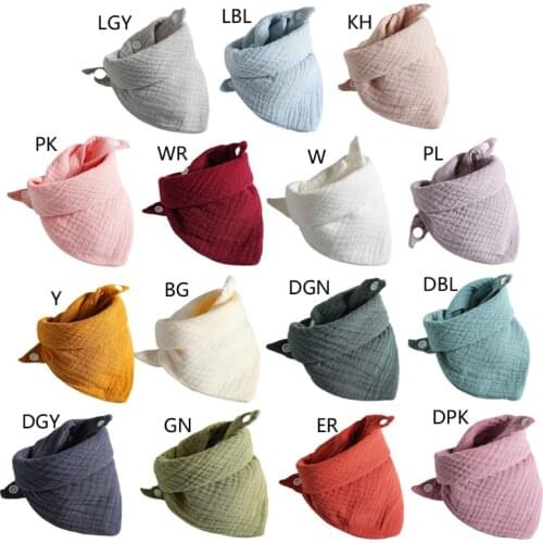 Baby Infant Cotton Bib Newborn Solid Color Triangle Scarf Feeding Saliva Towel Bandana Burp Cloth Boy Girl Shower Gifts