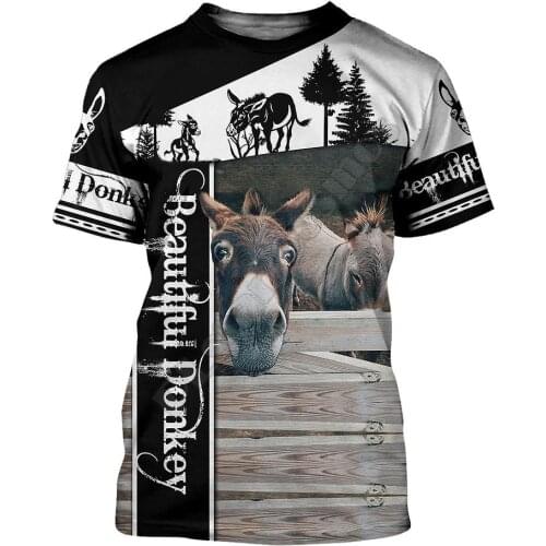 Beautiful Donkey Harajuku Shorts Sleeve Fashion 3D Printed Shorts Sleeves T-shirts Men for Women t shirts Drop shipping 03