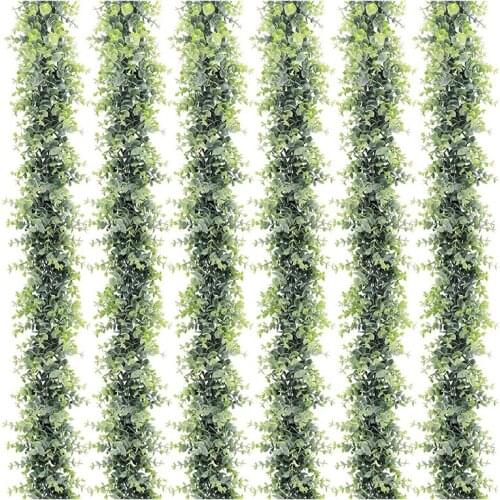 Artificial Eucalyptus Garland 6 Packs,Artificial Vines Faux Eucalyptus Greenery Garland,for Wedding/Party/Arch Backdrop-ABUX