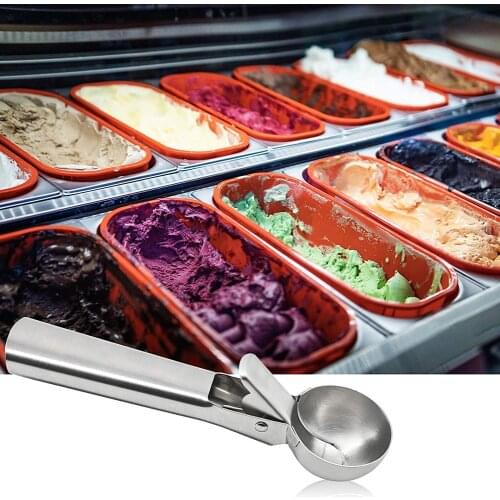 Ice Cream Scoop 18.5*5*4.5 Cm Stainless Steel Spoon With Easy Trigger For Fruit Mashed Potato High Quality
