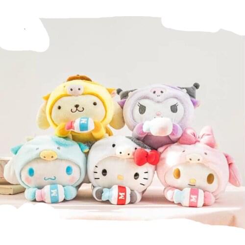 Cute 16CM cm Cinnamorol Kuroml Melodl Kittl Plush Toys Stuffed Animal Soft Doll Kids Birthday Gift Cartoon Anime