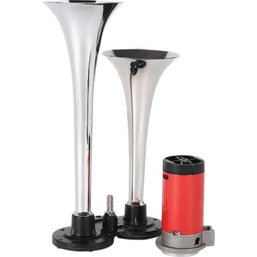 Multipurpose Double Pipe Air Horn 12V 600DB Car RV Boat Trumpet Super Loud Horn Motorcycle Horn Speaker Kit F19A