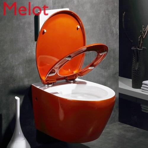 Wall mounted rose gold toilet for household use