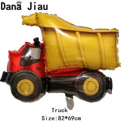 New 82*69cm Big Engineering car foil balloon boy gift Happy Birthday Party Decoration balloons truck bus tank float with helium