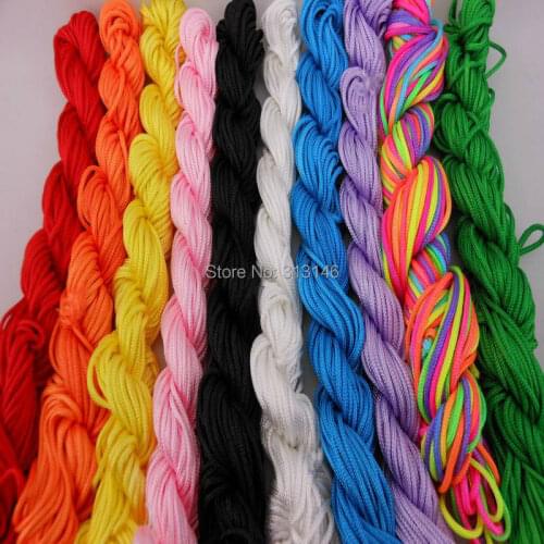 Wholesale 10 Bundles 1.5mm 150M Macrame Shamballa Bracelet Nylon Beading Rattail Cord Braided Chinese Knot String Thread Rope