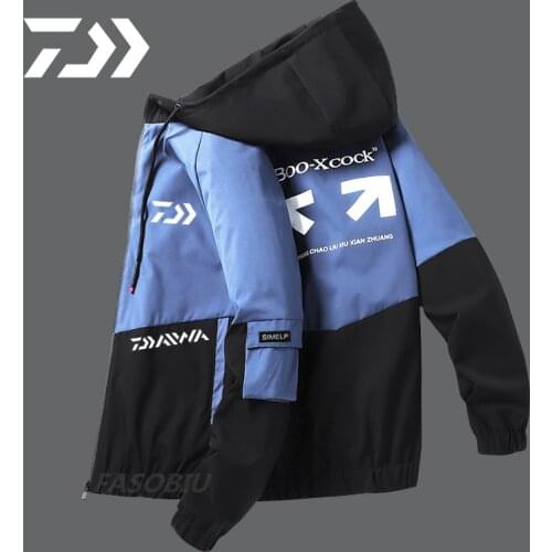 2021 Autumn Winter Daiwa Fishing Jackets Mens Outdoor Sport Cycling Hiking Clothing Windproof Waterproof Hooded Fishing Clothes