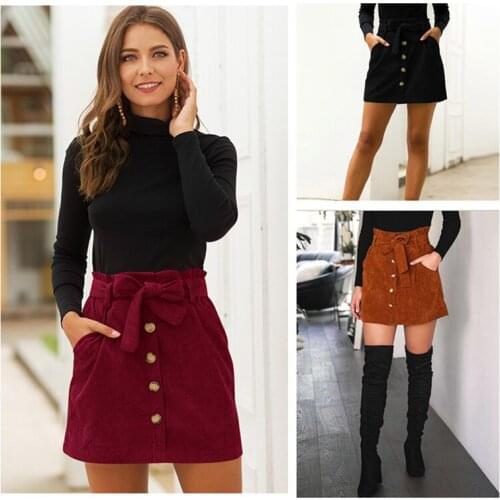 Autumn Winter Formal High-Waist Women Skirt 2020 Office Lady A-line Skirts With Stretch Pockets Womens Skirt Skirt Femme