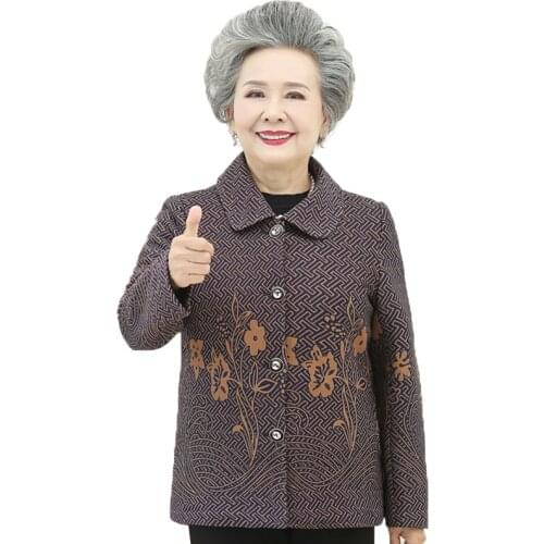 Middle-aged and Elderly Womens Coat Spring Autumn Large Size 5XL Single-breasted Casual Jacket Female Tops Grandma Outfit K1135