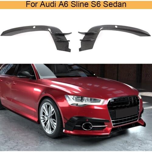 Car Front Bumper Air Vent Fenders Trims For Audi A6 Sline S6 Sedan 2015 - 2018 Carbon Fiber Front Bumper Trims Fenders