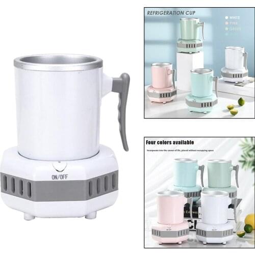 Portable Quick Electric Beverage Cup Cooler Ice Making for Milk Coffee White
