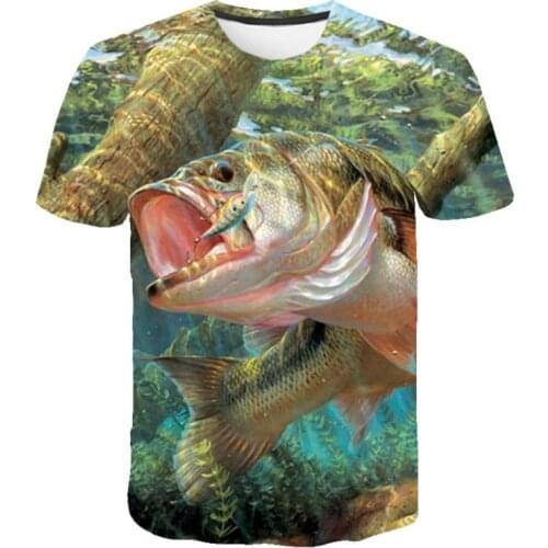 Fishing Casual T-shirt New 3d Fish Print T-shirt Mens O-neck T-shirt Summer Short Sleeve T-shirt Xxs-6xl Anime T-shirt Clothing