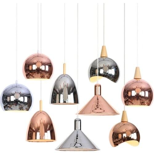 American style simple hotel restaurant bar decoration single chrome rose gold Nordic style small Chandelier