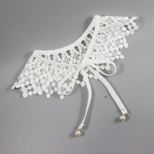 Embroidery Hollow Fake Collars Shirt Blouse Detachable Collar for Women Neck Shawl Wrap False Collars Ladies Sweater Decor