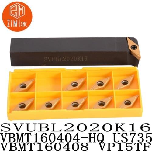 SVUBL2020K16 VBMT160404-HQ US735 VBMT160408 VP15TF high quality external CNC lathe turning tool holder carbide Turning Inserts
