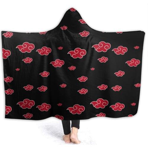 Wearable warm flannel Akatsuki (12) Hooded Blanket Comic Anime Game blankets for Sofa Sherpa Fleece Bedspread Wrap