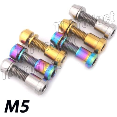 GR5 Titanium Bolts M5X16 M5 X18 M5X20mm Forking Lock Bolts + Nuts for 3t Stem Carbon Fibre Ti Screws Front Fork Lock 2 sets
