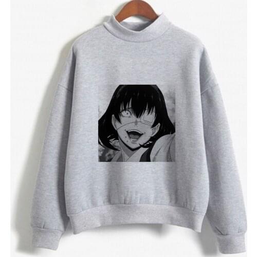 SUNOWE Japanese Anime Kakegurui Hoody Women 2021 Cartoon New Comfort Hooded Hip Hop Fleece Hoodie Korean Style Womens Clothes