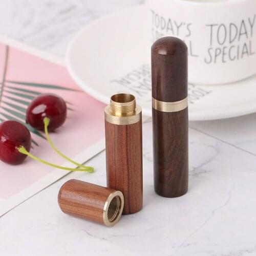Toothpick Bucket Rosewood Ebony Wood Toothpick Holder Tooth Pick Dispenser Box Hiking Portable Craft Handmade Gift