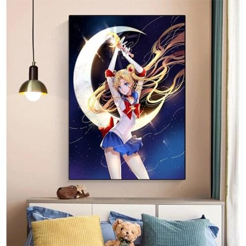 Japanese anime sailor moon canvas painting wall art posters and prints print canvas living room home decoration kids gifts