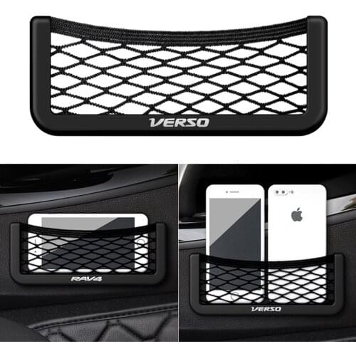 1Pcs Car Organizer Storage Bag Auto Paste Net Pocket Phone Holder for Toyota VERSO Car Accessories Universal