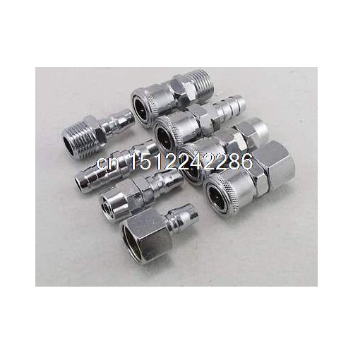 8PCS 1/2" Pneumatic Air Compressor Hose Quick Coupler Plug Socket Connector Set