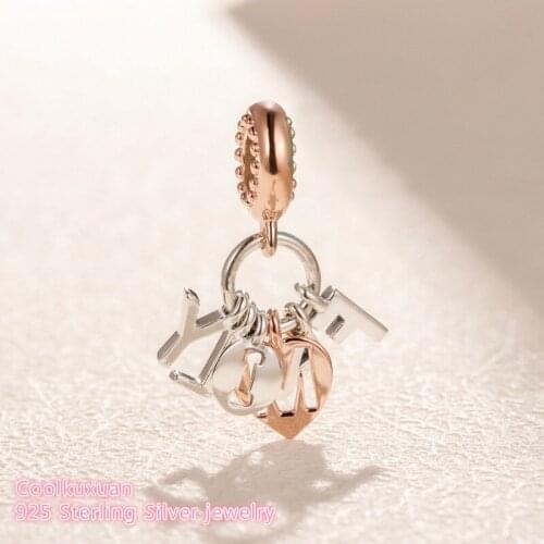 2019 Mothers Day 100% 925 Sterling Silver Perfect Family Dangle Charm Rose gold beads Fits Original Brand bracelets Jewelry